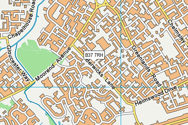 B37 7RH map - OS VectorMap District (Ordnance Survey)