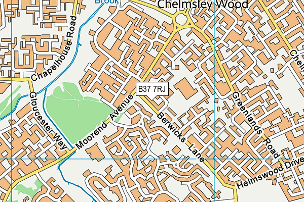 B37 7RJ map - OS VectorMap District (Ordnance Survey)