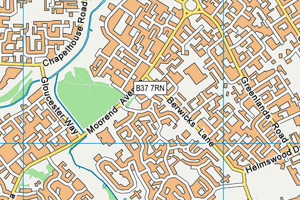 B37 7RN map - OS VectorMap District (Ordnance Survey)