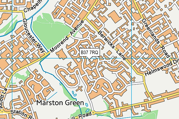 B37 7RQ map - OS VectorMap District (Ordnance Survey)