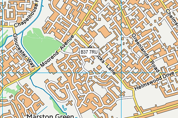 B37 7RU map - OS VectorMap District (Ordnance Survey)