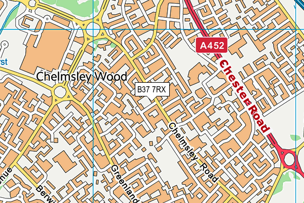 B37 7RX map - OS VectorMap District (Ordnance Survey)