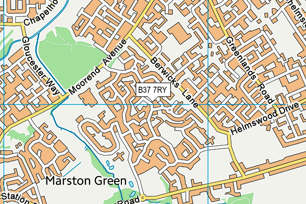 B37 7RY map - OS VectorMap District (Ordnance Survey)