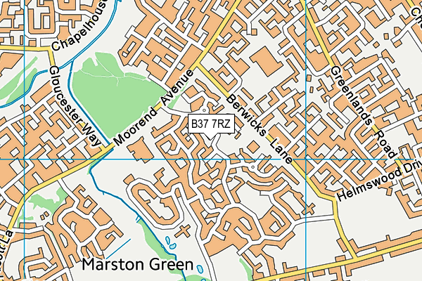 B37 7RZ map - OS VectorMap District (Ordnance Survey)