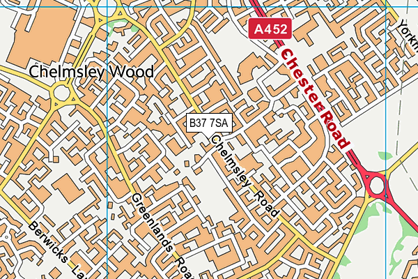 B37 7SA map - OS VectorMap District (Ordnance Survey)