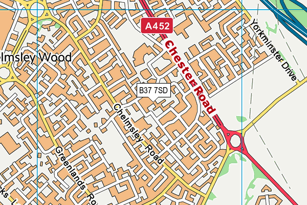 B37 7SD map - OS VectorMap District (Ordnance Survey)