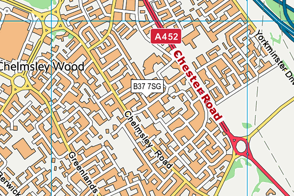 B37 7SG map - OS VectorMap District (Ordnance Survey)