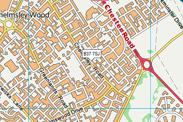 B37 7SJ map - OS VectorMap District (Ordnance Survey)