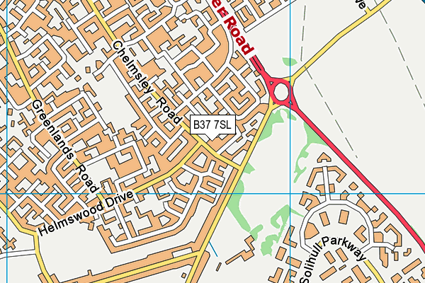B37 7SL map - OS VectorMap District (Ordnance Survey)