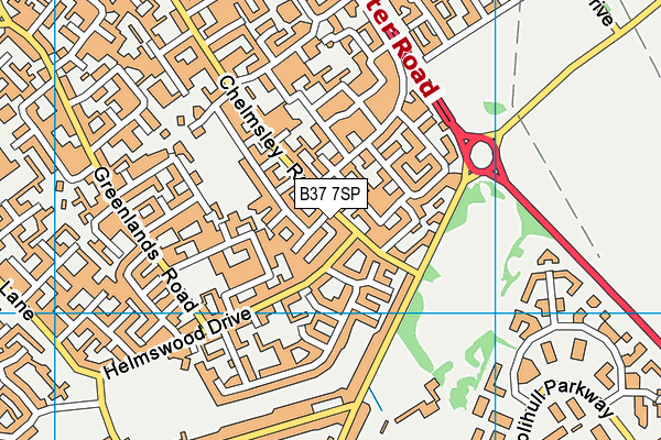 B37 7SP map - OS VectorMap District (Ordnance Survey)