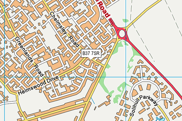 B37 7SR map - OS VectorMap District (Ordnance Survey)