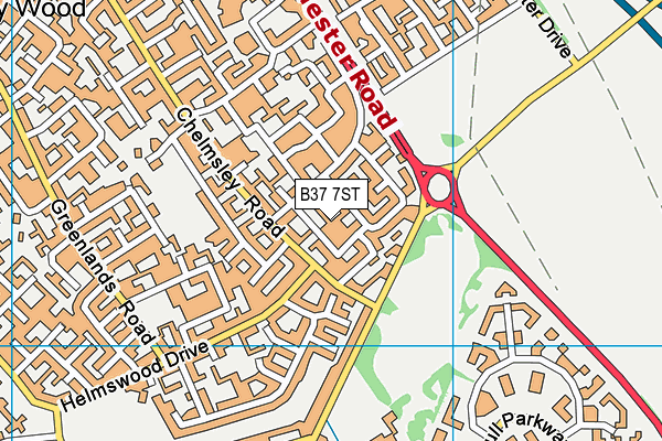 B37 7ST map - OS VectorMap District (Ordnance Survey)