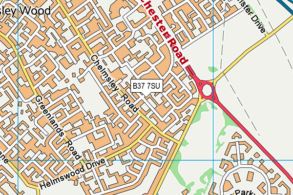 B37 7SU map - OS VectorMap District (Ordnance Survey)