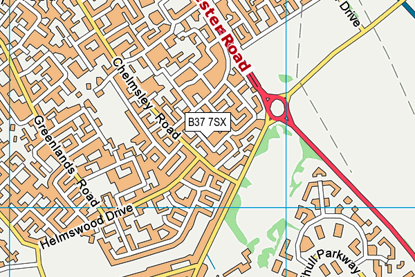 B37 7SX map - OS VectorMap District (Ordnance Survey)