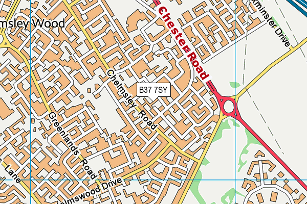 B37 7SY map - OS VectorMap District (Ordnance Survey)