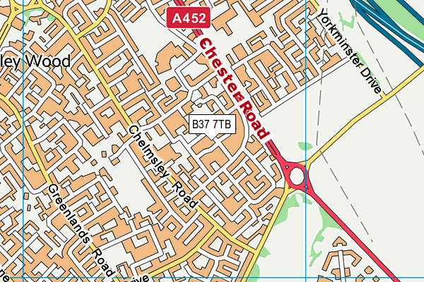 B37 7TB map - OS VectorMap District (Ordnance Survey)