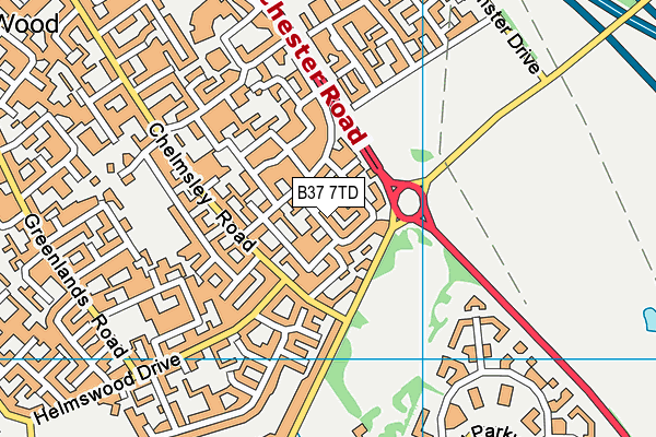 B37 7TD map - OS VectorMap District (Ordnance Survey)