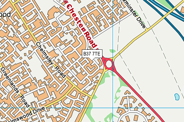 B37 7TE map - OS VectorMap District (Ordnance Survey)