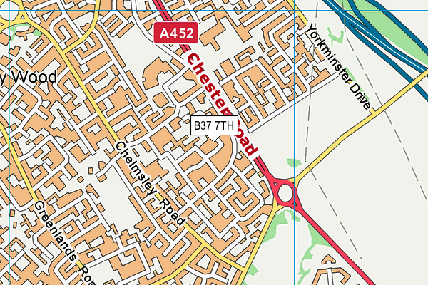 B37 7TH map - OS VectorMap District (Ordnance Survey)