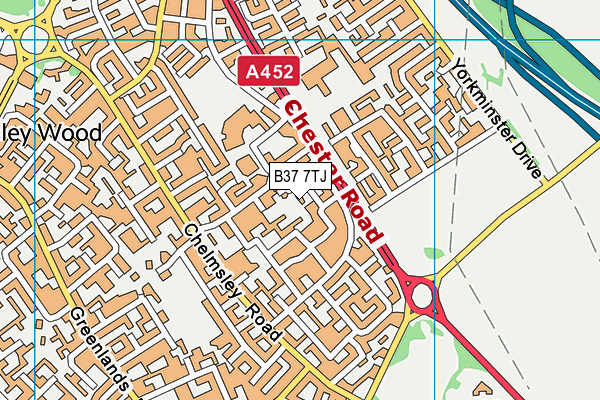 B37 7TJ map - OS VectorMap District (Ordnance Survey)