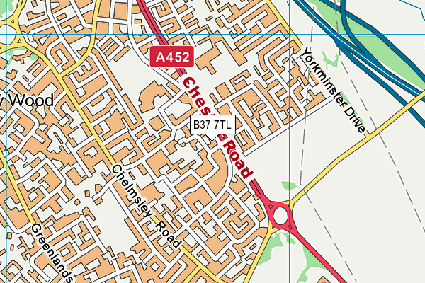 B37 7TL map - OS VectorMap District (Ordnance Survey)