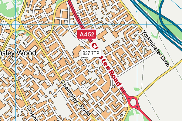 B37 7TP map - OS VectorMap District (Ordnance Survey)