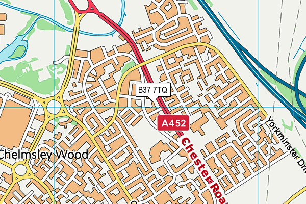 B37 7TQ map - OS VectorMap District (Ordnance Survey)