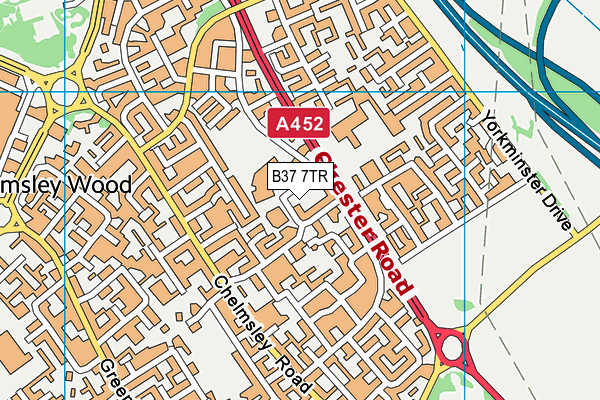B37 7TR map - OS VectorMap District (Ordnance Survey)