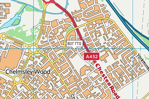 B37 7TS map - OS VectorMap District (Ordnance Survey)