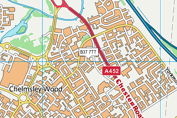 B37 7TT map - OS VectorMap District (Ordnance Survey)