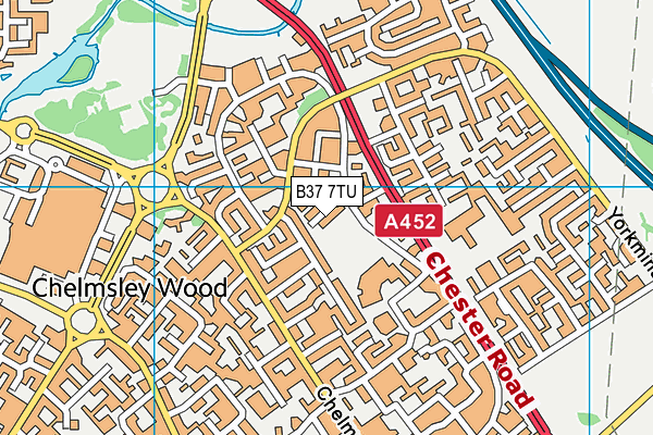 B37 7TU map - OS VectorMap District (Ordnance Survey)