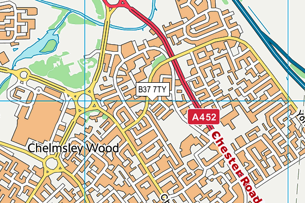 B37 7TY map - OS VectorMap District (Ordnance Survey)