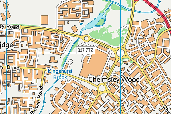 B37 7TZ map - OS VectorMap District (Ordnance Survey)