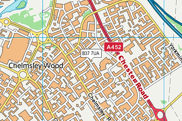 B37 7UA map - OS VectorMap District (Ordnance Survey)