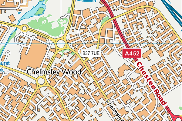 B37 7UE map - OS VectorMap District (Ordnance Survey)