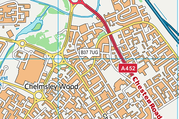 B37 7UG map - OS VectorMap District (Ordnance Survey)