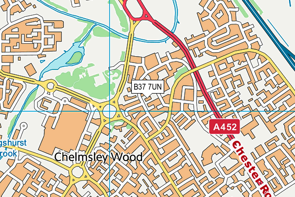 B37 7UN map - OS VectorMap District (Ordnance Survey)