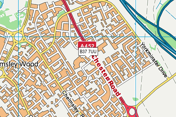 B37 7UU map - OS VectorMap District (Ordnance Survey)