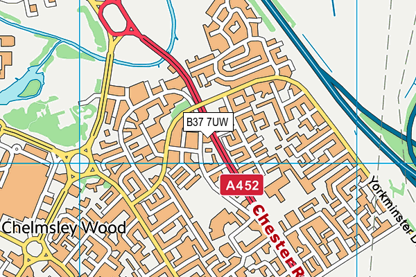 B37 7UW map - OS VectorMap District (Ordnance Survey)