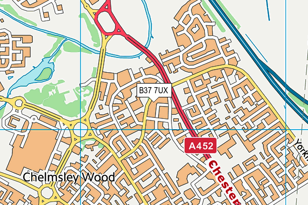 B37 7UX map - OS VectorMap District (Ordnance Survey)