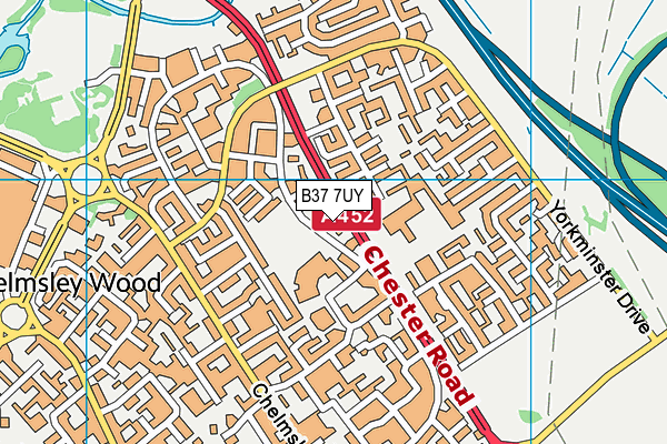 B37 7UY map - OS VectorMap District (Ordnance Survey)