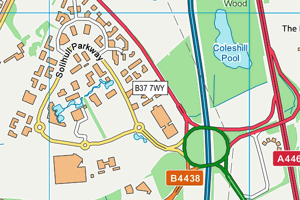 B37 7WY map - OS VectorMap District (Ordnance Survey)