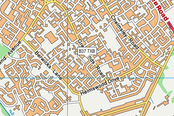 B37 7XB map - OS VectorMap District (Ordnance Survey)
