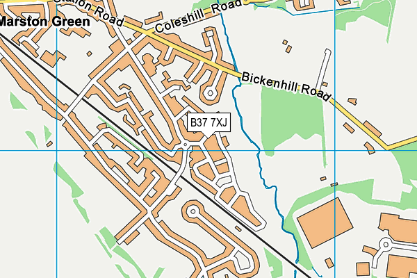 B37 7XJ map - OS VectorMap District (Ordnance Survey)