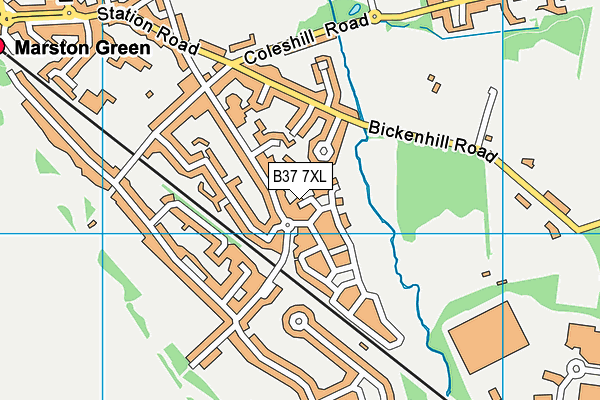 B37 7XL map - OS VectorMap District (Ordnance Survey)