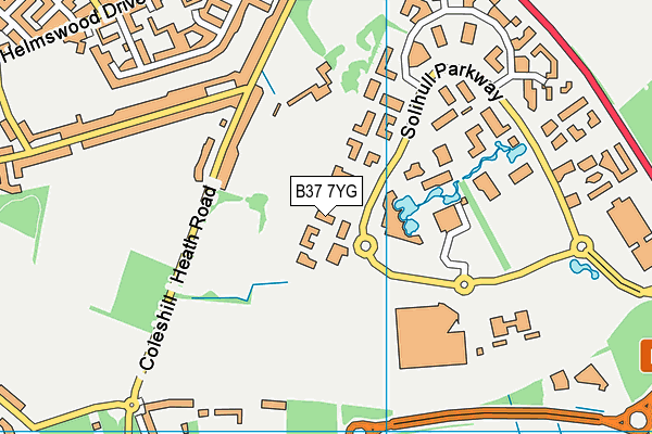 B37 7YG map - OS VectorMap District (Ordnance Survey)
