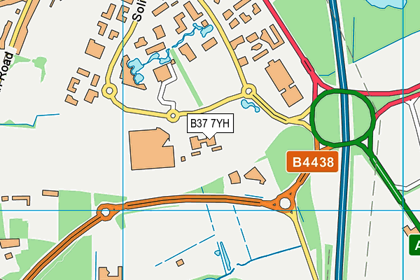 B37 7YH map - OS VectorMap District (Ordnance Survey)