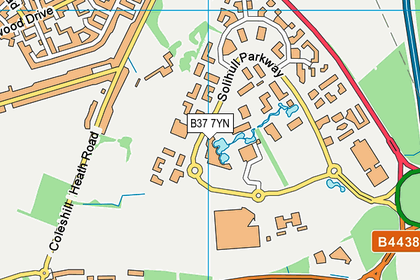 B37 7YN map - OS VectorMap District (Ordnance Survey)