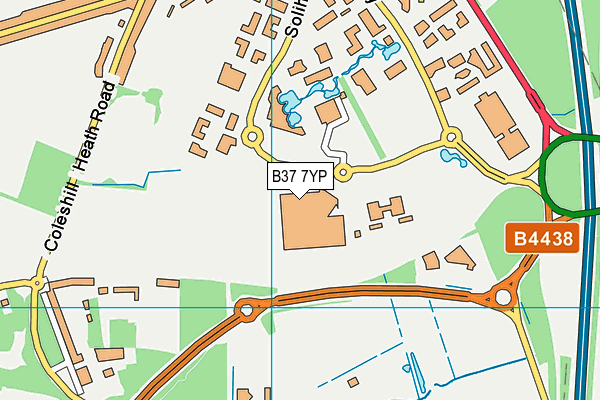 B37 7YP map - OS VectorMap District (Ordnance Survey)