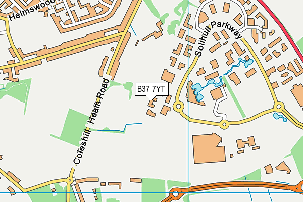 B37 7YT map - OS VectorMap District (Ordnance Survey)